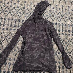 Lululemon 3/4 zip Gray Camo Hoodie
